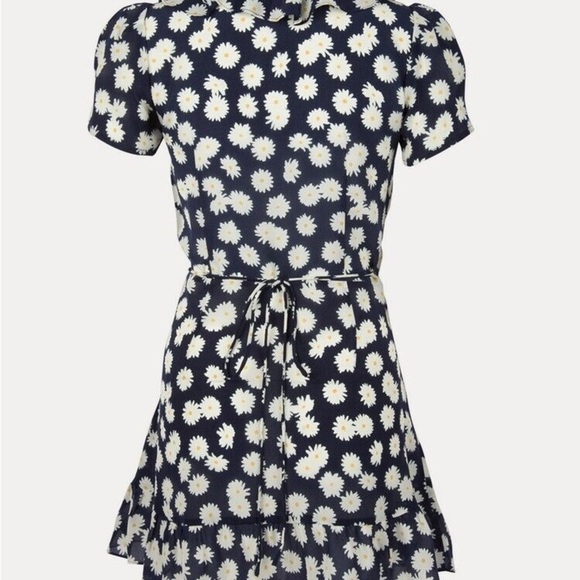 EUC - Réalisation Par Valentina Dress in Daisy Print Midi Wrap Dress - Size M - Picture 4 of 7